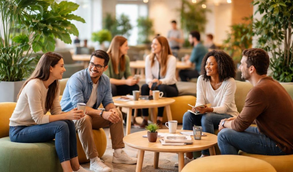 espace-moderne-employes-poufs-plantes
