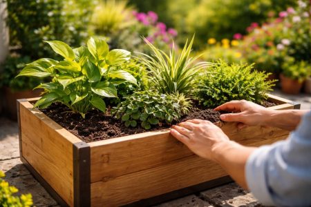 jardiniere-bois-plantes-terrasse-ensoleillee