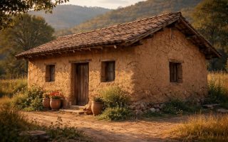 maison-pise-campagne-collines-arbres