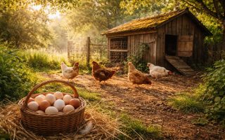 poulailler-rustique-poules-panier-oeufs