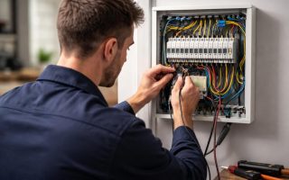 technicien-dos-boite-electrique-cables