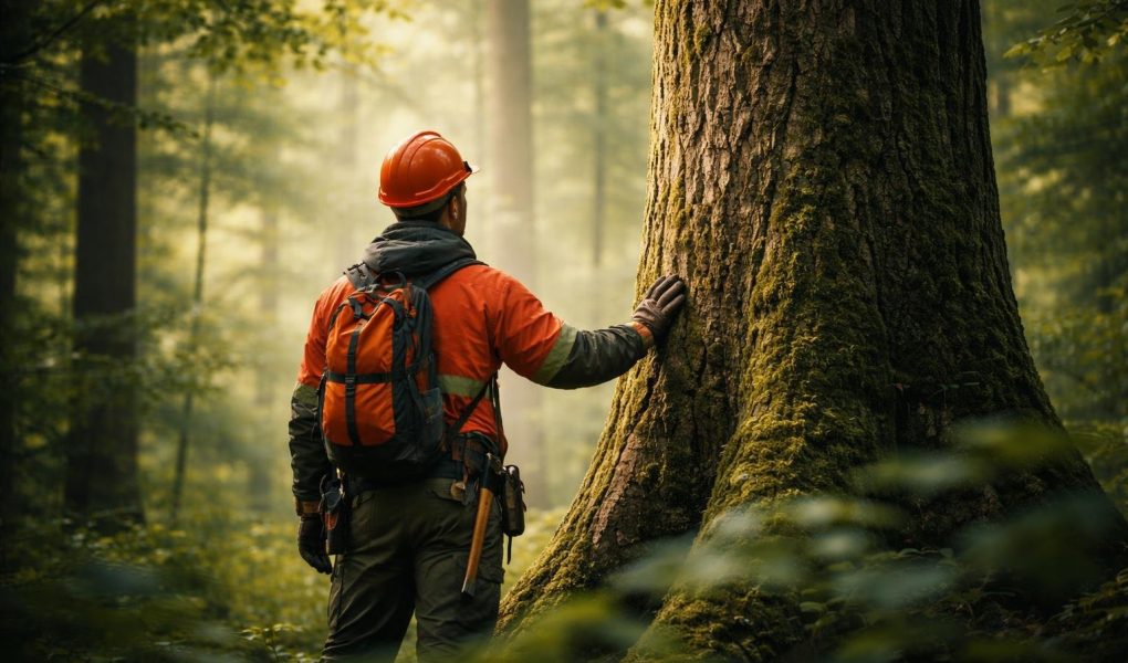 forestier-tenue-arbre-foret-dense