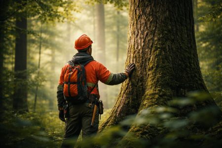 forestier-tenue-arbre-foret-dense